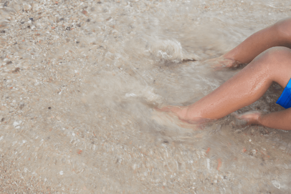 feet in water at the sea